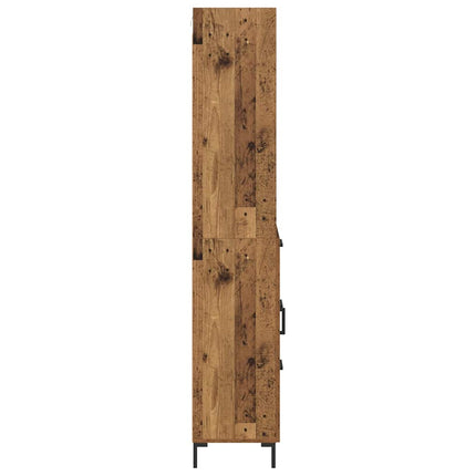 Skåp med låda Gammalt trä 69,5 x 34 x 180 cm Konstruerat trä