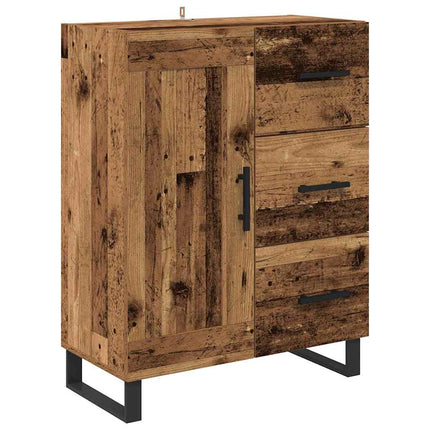Skåp med låda 2 pcs Gammalt trä Konstruerat trä