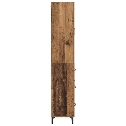 Skåp med låda Gammalt trä 69,5 x 34 x 180 cm Konstruerat trä