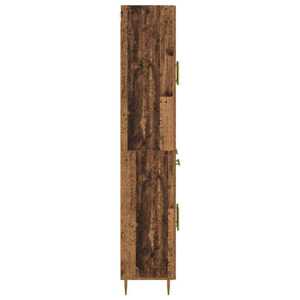 Skåp med låda Gammalt trä 69,5 x 34 x 180 cm Konstruerat trä