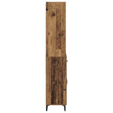 Skåp med låda Gammalt trä 69,5 x 34 x 180 cm Konstruerat trä