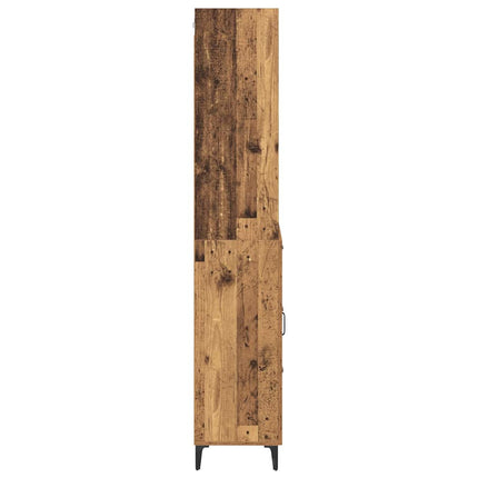 Skåp med låda Gammalt trä 69,5 x 34 x 180 cm Konstruerat trä