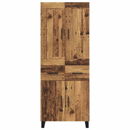 Skåp med låda Gammalt trä 69,5 x 34 x 180 cm Konstruerat trä