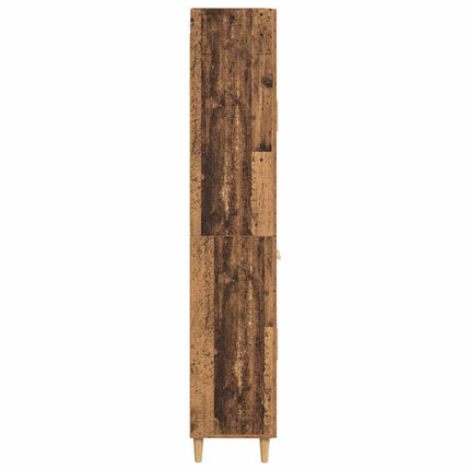 Skåp med låda Gammalt trä 69,5 x 34 x 180 cm Konstruerat trä