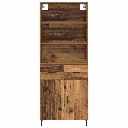 Skåp Gammalt trä 69,5 x 34 x 180 cm Konstruerat trä och glas