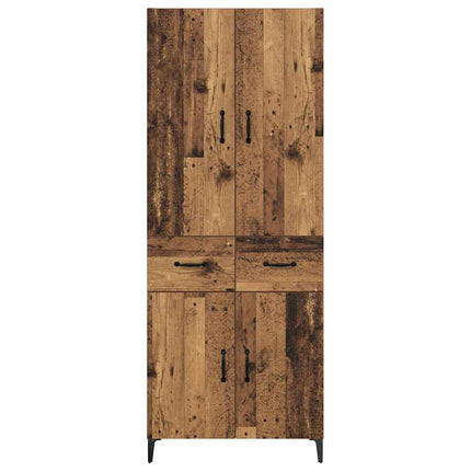 Skåp med låda Gammalt trä 69,5 x 34 x 180 cm Konstruerat trä