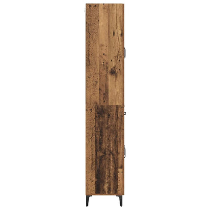 Skåp med låda Gammalt trä 69,5 x 34 x 180 cm Konstruerat trä