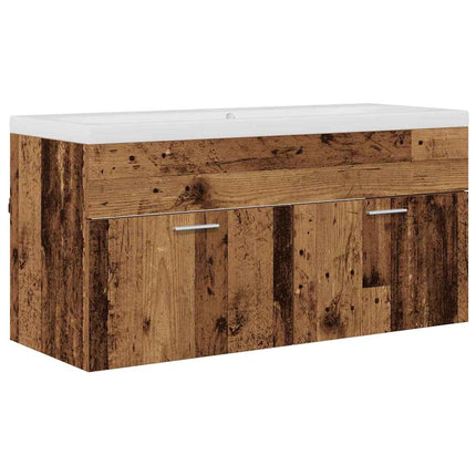 Badrumsskåp Gammalt trä 100 x 38,5 x 46 cm Konstruerat trä