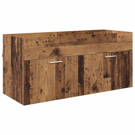 Badrumsskåp Gammalt trä 100 x 38,5 x 46 cm Konstruerat trä