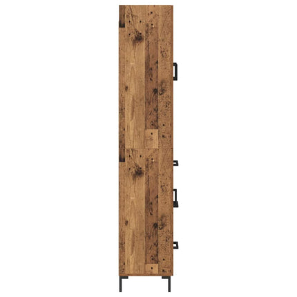 Skåp med låda Gammalt trä 69,5 x 34 x 180 cm Konstruerat trä