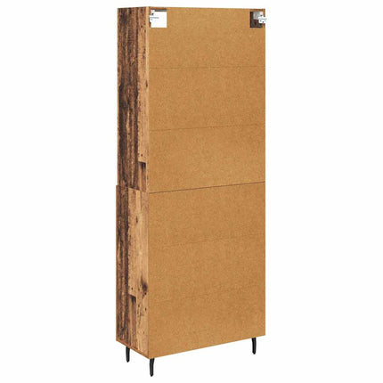 Skåp Gammalt trä 69,5 x 34 x 180 cm Konstruerat trä och glas