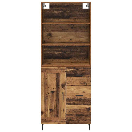 Skåp Gammalt trä 69,5 x 34 x 180 cm Konstruerat trä och glas