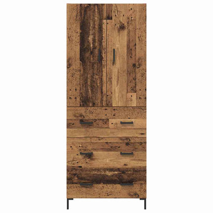 Skåp med låda Gammalt trä 69,5 x 34 x 180 cm Konstruerat trä