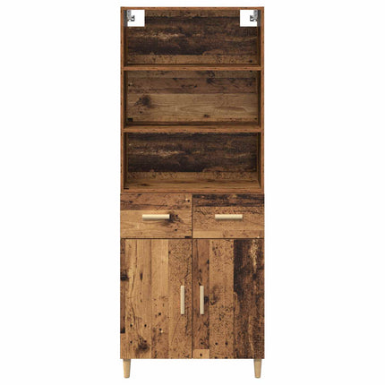 Skåp med låda Gammalt trä 69,5 x 32,5 x 180 cm Konstruerat trä