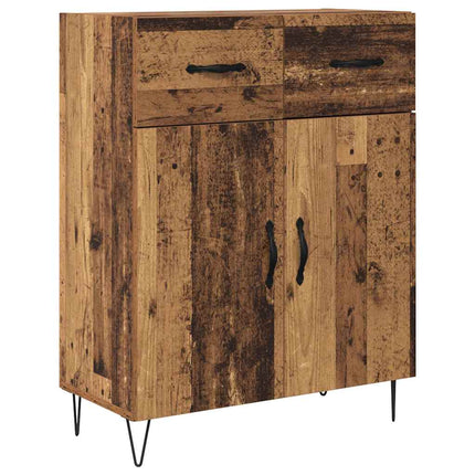 Skåp med låda Gammalt trä 69,5 x 34 x 180 cm Konstruerat trä