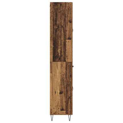 Skåp med låda Gammalt trä 69,5 x 34 x 180 cm Konstruerat trä