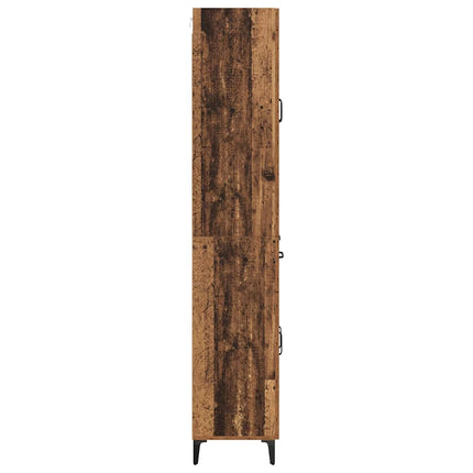 Skåp med låda Gammalt trä 69,5 x 34 x 180 cm Konstruerat trä
