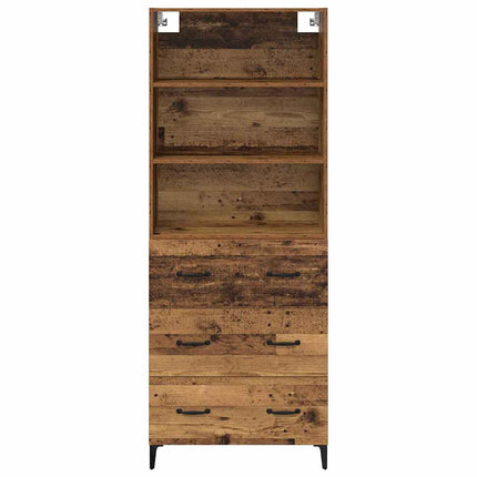 Skåp med låda Gammalt trä 69,5 x 34 x 180 cm Konstruerat trä