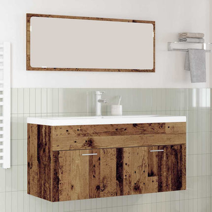 Badrumsskåp Gammalt trä 100 x 38,5 x 46 cm Konstruerat trä
