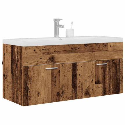Badrumsskåp Gammalt trä 100 x 38,5 x 46 cm Konstruerat trä