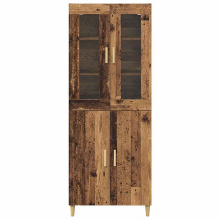 Skåp Gammalt trä 69,5 x 34 x 180 cm Konstruerat trä och glas
