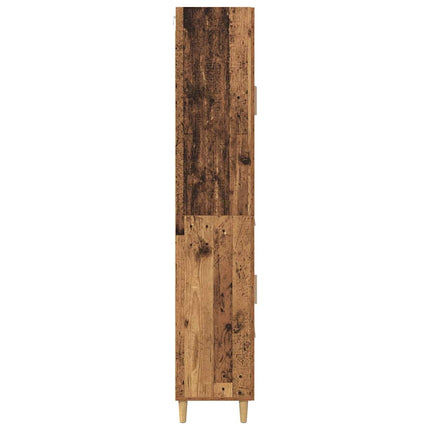 Skåp med låda Gammalt trä 69,5 x 34 x 180 cm Konstruerat trä