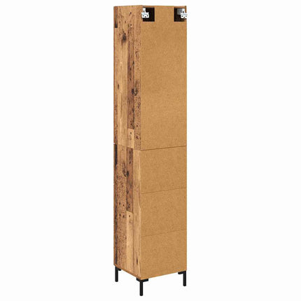 Skåp med låda Gammalt trä 69,5 x 34 x 180 cm Konstruerat trä