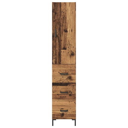 Skåp med låda Gammalt trä 69,5 x 34 x 180 cm Konstruerat trä