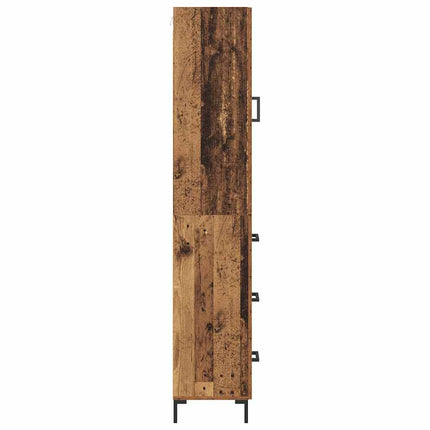 Skåp med låda Gammalt trä 69,5 x 34 x 180 cm Konstruerat trä