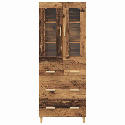 Skåp Gammalt trä 69,5 x 34 x 180 cm Konstruerat trä och glas