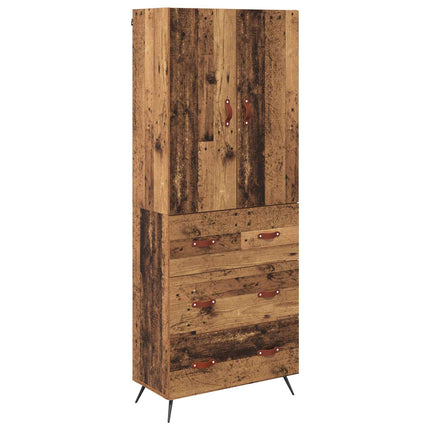 Skåp med låda Gammalt trä 69,5 x 34 x 180 cm Konstruerat trä