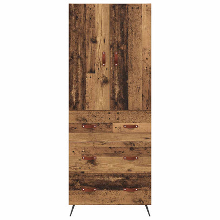 Skåp med låda Gammalt trä 69,5 x 34 x 180 cm Konstruerat trä