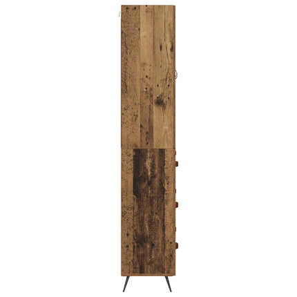 Skåp med låda Gammalt trä 69,5 x 34 x 180 cm Konstruerat trä