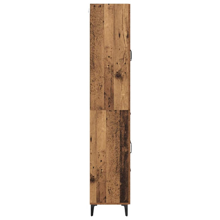 Skåp med låda Gammalt trä 69,5 x 34 x 180 cm Konstruerat trä
