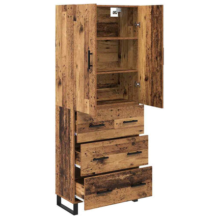 Skåp med låda 2 pcs Gammalt trä 69,5 x 34 x 180 cm