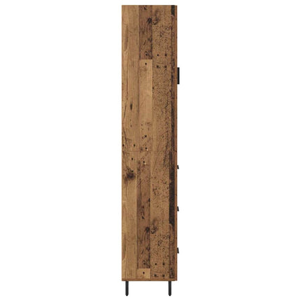Skåp med låda Gammalt trä 34,5 x 34 x 180 cm Konstruerat trä