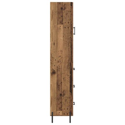 Skåp med låda Gammalt trä 34,5 x 34 x 180 cm Konstruerat trä