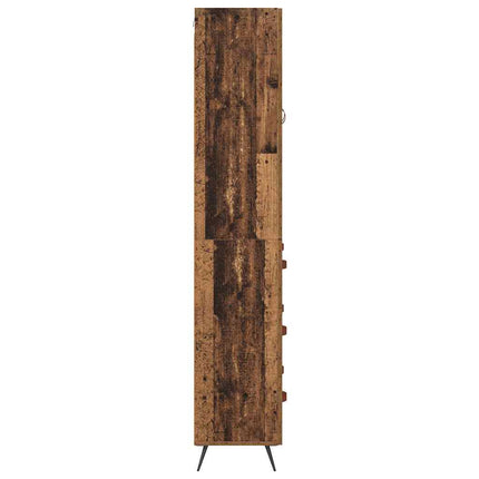 Skåp med låda Gammalt trä 69,5 x 34 x 180 cm Konstruerat trä