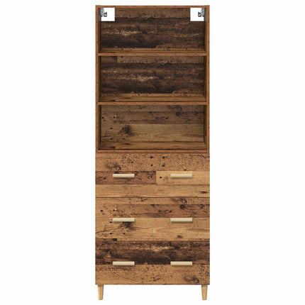 Skåp med låda Gammalt trä 69,5 x 32,5 x 180 cm Konstruerat trä