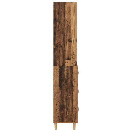 Skåp med låda Gammalt trä 69,5 x 32,5 x 180 cm Konstruerat trä