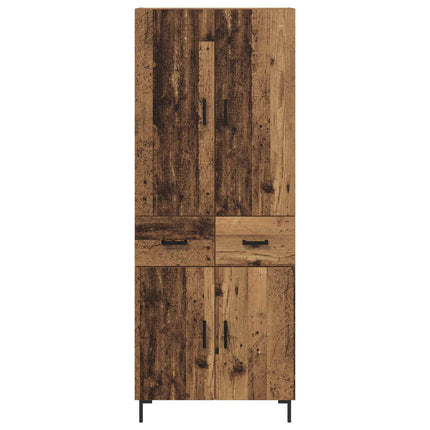 Skåp med låda Gammalt trä 69,5 x 34 x 180 cm Konstruerat trä