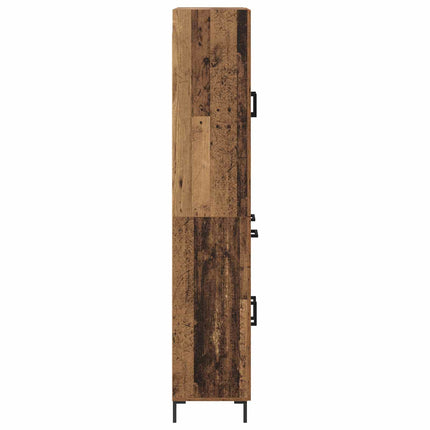 Skåp med låda Gammalt trä 69,5 x 34 x 180 cm Konstruerat trä