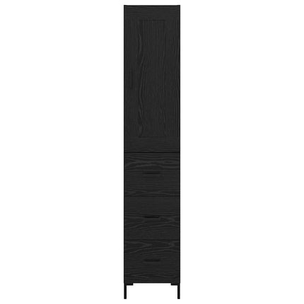 Skåp med låda Svart Ek 34,5 x 34 x 180 cm Konstruerat trä