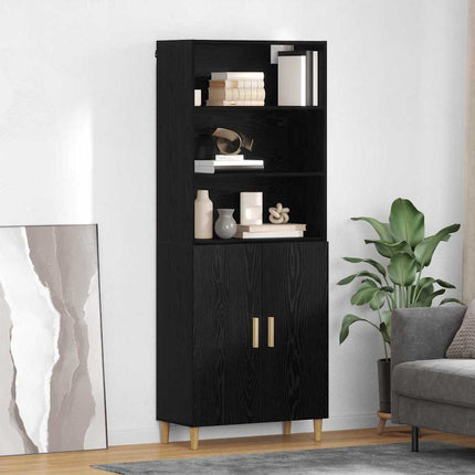 Skåp Svart Ek 69,5 x 32,5 x 180 cm Konstruerat trä