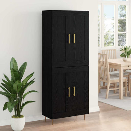 Skåp Svart Ek 69,5 x 34 x 180 cm Konstruerat trä