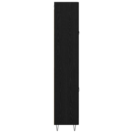 Skåp Svart Ek 69,5 x 34 x 180 cm Konstruerat trä