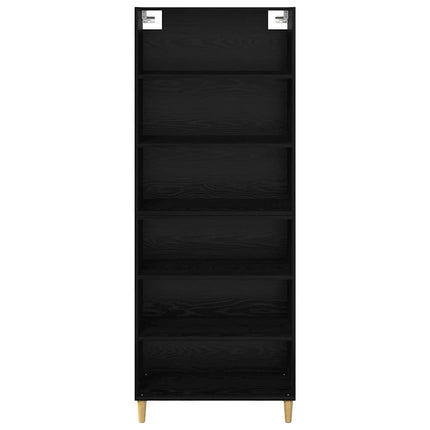 Skåp Svart Ek 69,5 x 32,5 x 180 cm Konstruerat trä