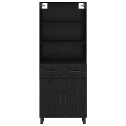 Skåp 2 pcs Svart Ek 69,5 x 34 x 180 cm Konstruerat trä