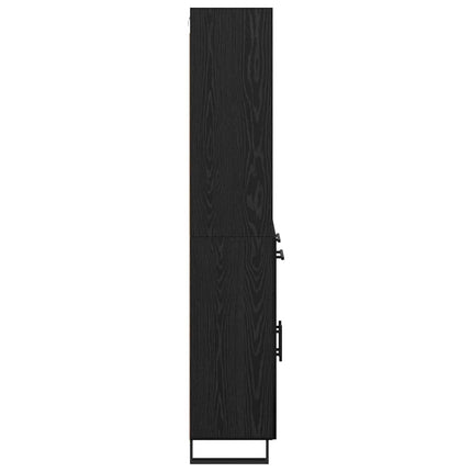 Skåp 2 pcs Svart Ek 69,5 x 34 x 180 cm Konstruerat trä