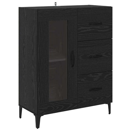 Skåp Svart Ek 69,5 x 34 x 180 cm Konstruerat trä